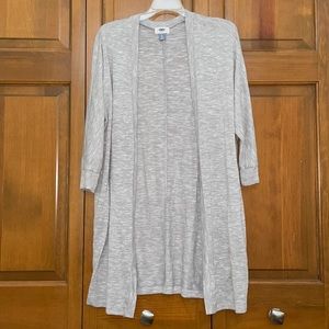 Gray Open Cardigan